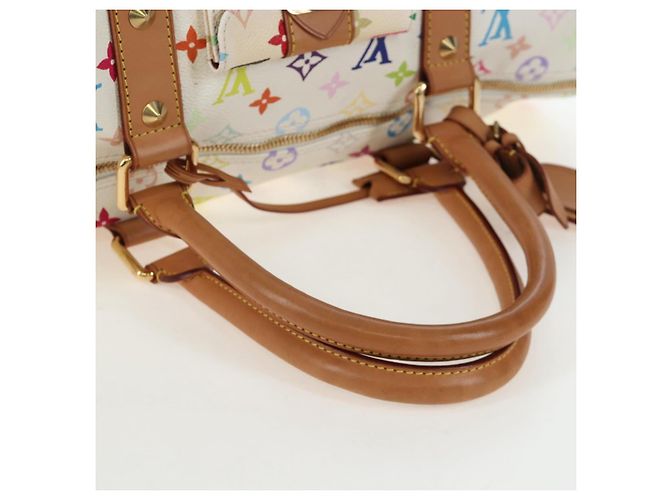 Borsa LOUIS VUITTON Monogram Multicolor Keepall 45 White M92641 LV Auth 204053V Bianco - vista 8