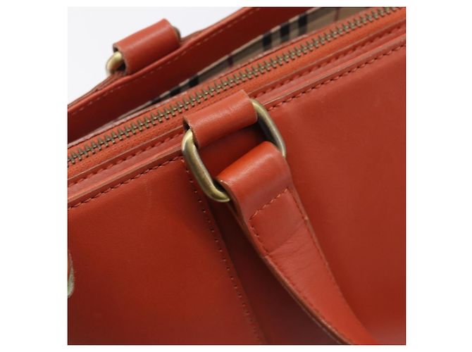 Borsa BURBERRY in pelle Orange Gold Auth 203611 D'oro Arancione - vista 10