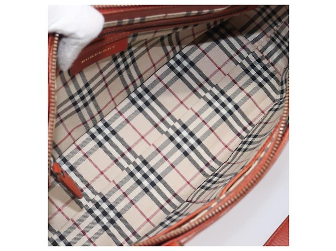 Borsa BURBERRY in pelle Orange Gold Auth 203611 D'oro Arancione - vista 12