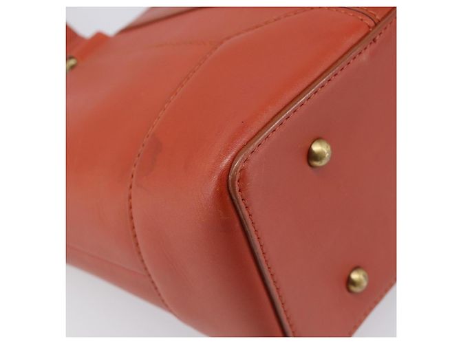 Borsa BURBERRY in pelle Orange Gold Auth 203611 D'oro Arancione - vista 18