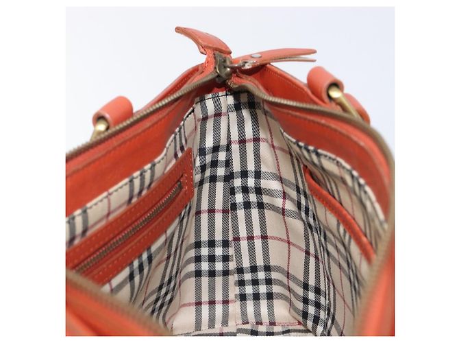 Borsa BURBERRY in pelle Orange Gold Auth 203611 D'oro Arancione - vista 20