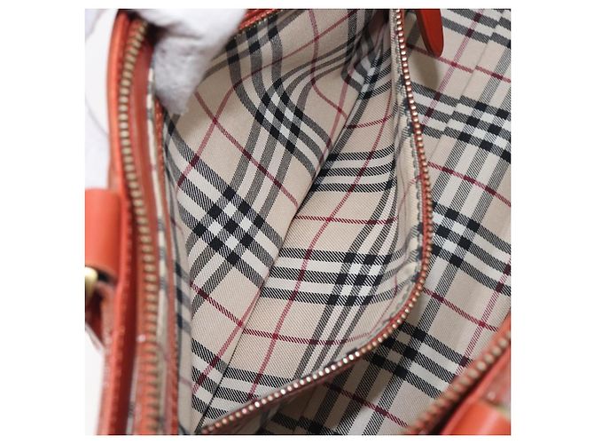 Borsa BURBERRY in pelle Orange Gold Auth 203611 D'oro Arancione - vista 23