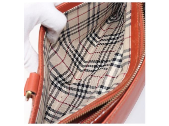 Borsa BURBERRY in pelle Orange Gold Auth 203611 D'oro Arancione - vista 25