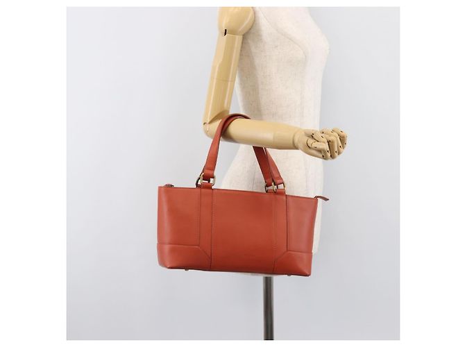 Borsa BURBERRY in pelle Orange Gold Auth 203611 D'oro Arancione - vista 26