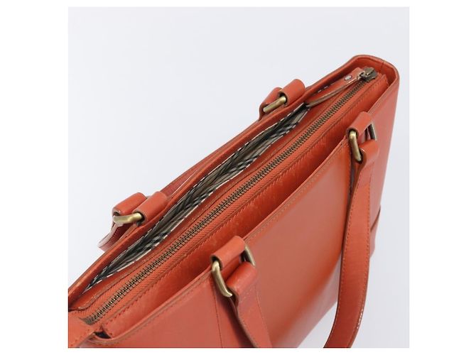 Borsa BURBERRY in pelle Orange Gold Auth 203611 D'oro Arancione - vista 6