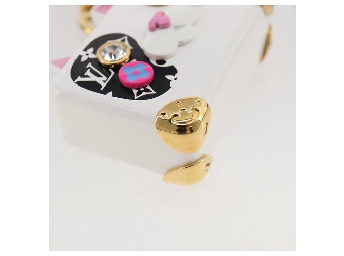 LOUIS VUITTON Bijoux Sackcat Trunk Key Holder metal White M00825 LV Auth 204789M Bianco - vista 11