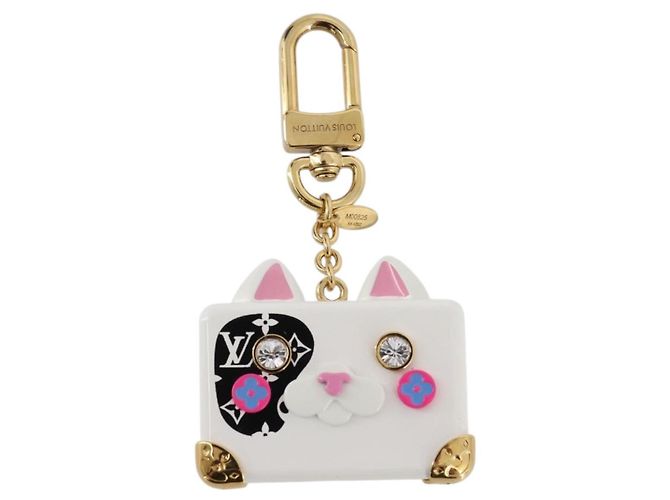 LOUIS VUITTON Bijoux Sackcat Trunk Key Holder metal White M00825 LV Auth 204789M Bianco - vista 13