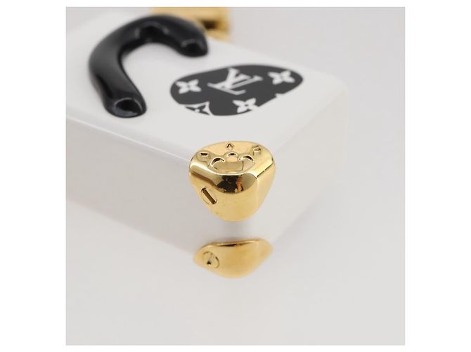 LOUIS VUITTON Bijoux Sackcat Trunk Key Holder metal White M00825 LV Auth 204789M Bianco - vista 16