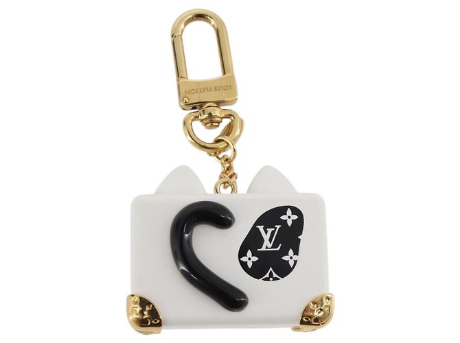 LOUIS VUITTON Bijoux Sackcat Trunk Key Holder metal White M00825 LV Auth 204789M Bianco - vista 2