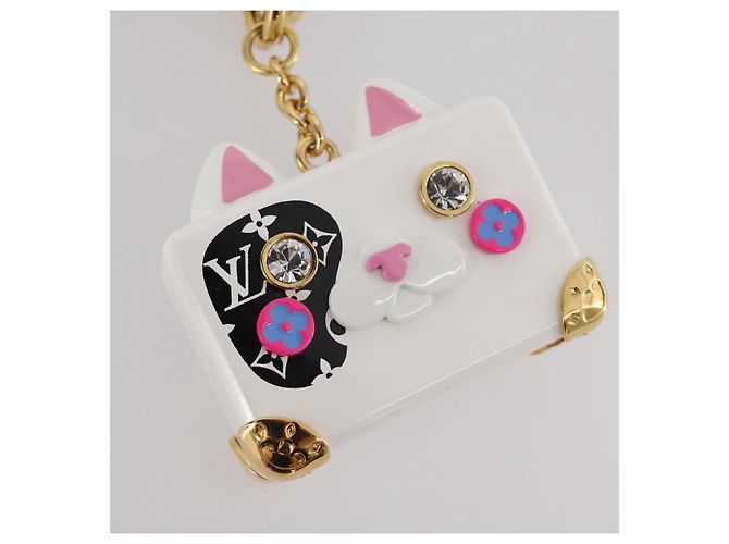LOUIS VUITTON Bijoux Sackcat Trunk Key Holder metal White M00825 LV Auth 204789M Bianco - vista 3