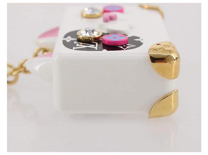 LOUIS VUITTON Bijoux Sackcat Trunk Key Holder metal White M00825 LV Auth 204789M Bianco - vista 6