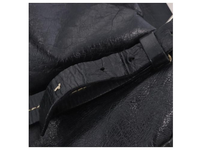 Borsa a Mano Miu Miu Vitellolux Black Silver Auth 204305A Nero Argento - vista 11