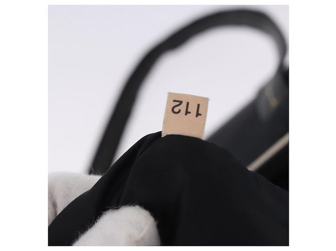 Borsa a Mano Miu Miu Vitellolux Black Silver Auth 204305A Nero Argento - vista 12