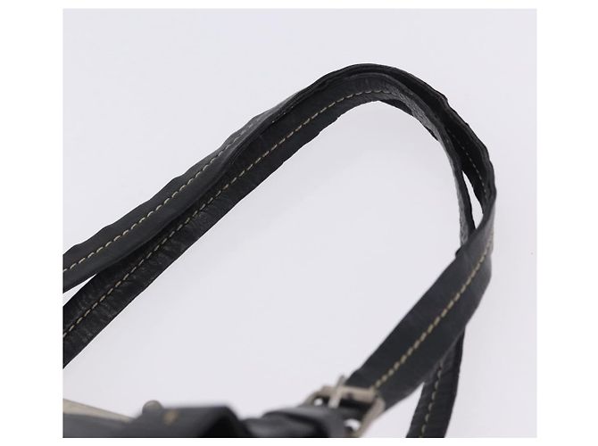 Borsa a Mano Miu Miu Vitellolux Black Silver Auth 204305A Nero Argento - vista 14