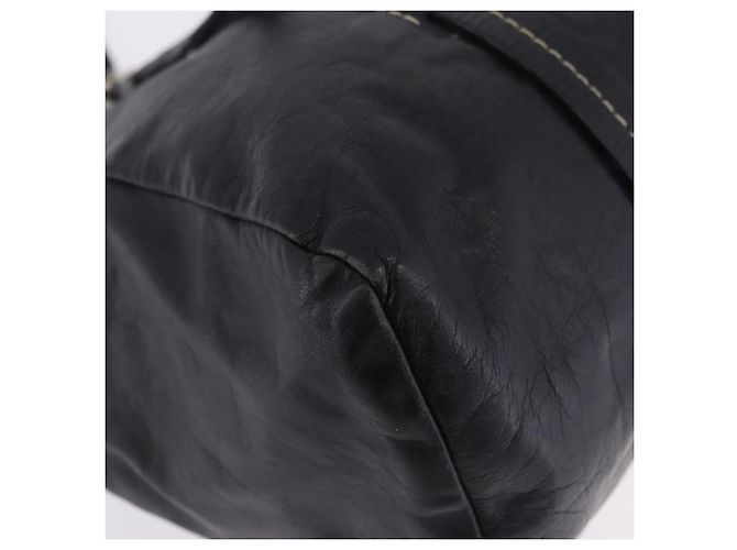 Borsa a Mano Miu Miu Vitellolux Black Silver Auth 204305A Nero Argento - vista 15