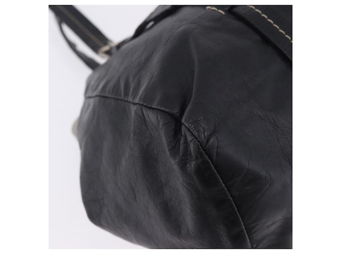 Borsa a Mano Miu Miu Vitellolux Black Silver Auth 204305A Nero Argento - vista 17