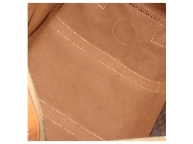 Céline Bolsa Boston CELINE Macadam PVC Couro Marrom Tom Dourado Auth 201406 - vista 12