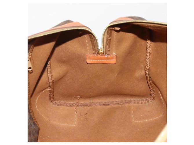 Céline Bolsa Boston CELINE Macadam PVC Couro Marrom Tom Dourado Auth 201406 - vista 21