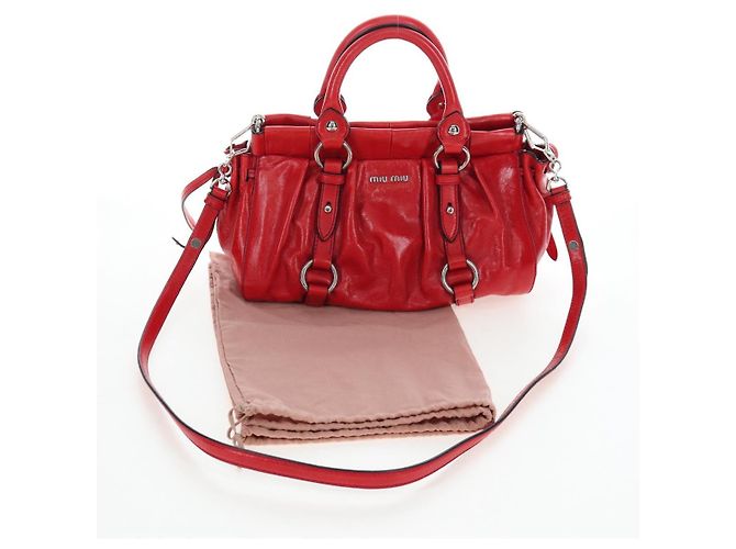 Miu Miu Handtasche aus Leder 2way rot silber authentisch 167604SM - Ansicht 12