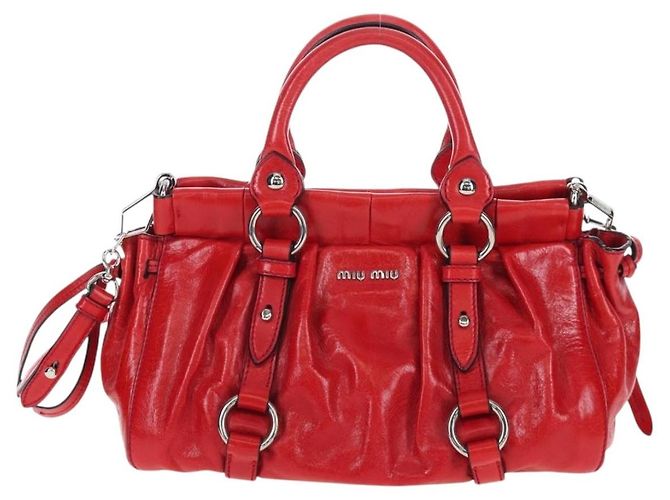 Miu Miu Handtasche aus Leder 2way rot silber authentisch 167604SM - Ansicht 13