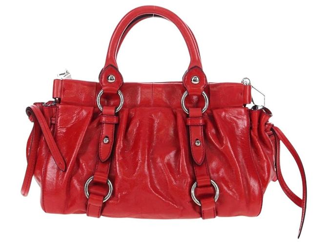 Miu Miu Handtasche aus Leder 2way rot silber authentisch 167604SM - Ansicht 2