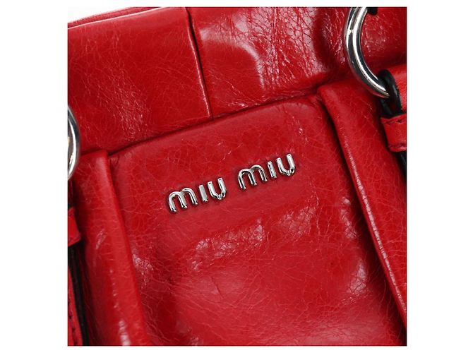 Miu Miu Handtasche aus Leder 2way rot silber authentisch 167604SM - Ansicht 22