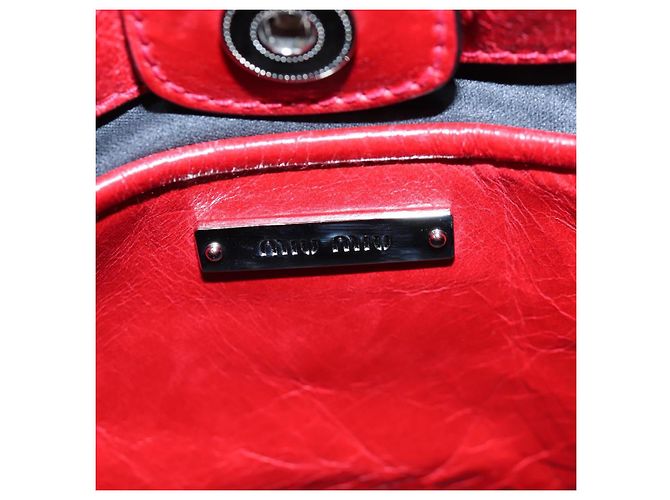 Miu Miu Handtasche aus Leder 2way rot silber authentisch 167604SM - Ansicht 23