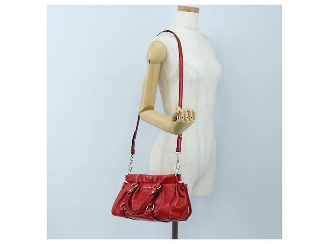 Miu Miu Handtasche aus Leder 2way rot silber authentisch 167604SM - Ansicht 27