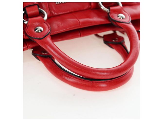 Miu Miu Handtasche aus Leder 2way rot silber authentisch 167604SM - Ansicht 6