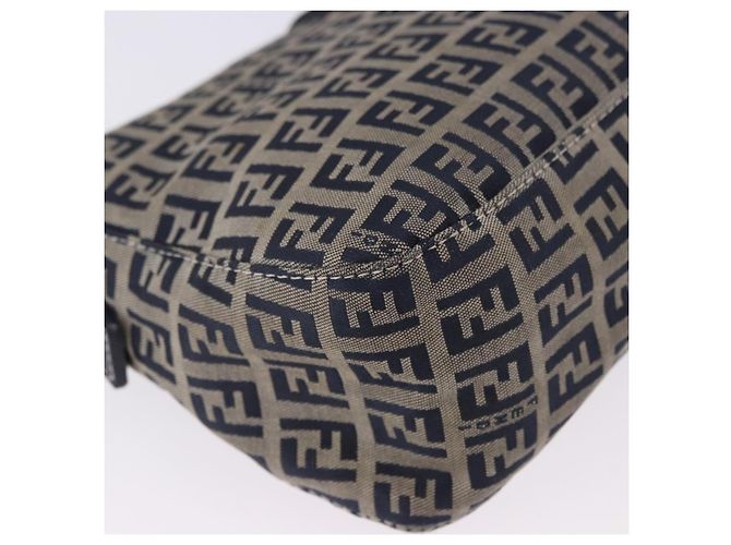 Borsa a tracolla FENDI Zucchino Canvas Mamma Baguette Navy Silver Auth 198254V Argento Blu navy - vista 19