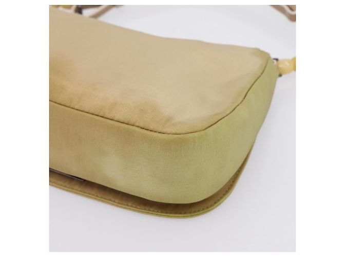 Bolso de mano Christian Dior Maris Pearl Nylon Beige Silver Auth 201541 Plata - vista 16