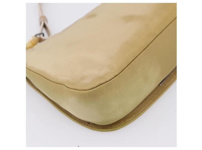 Bolso de mano Christian Dior Maris Pearl Nylon Beige Silver Auth 201541 Plata - vista 17