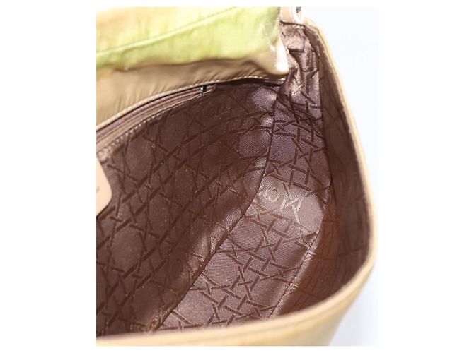 Bolso de mano Christian Dior Maris Pearl Nylon Beige Silver Auth 201541 Plata - vista 21