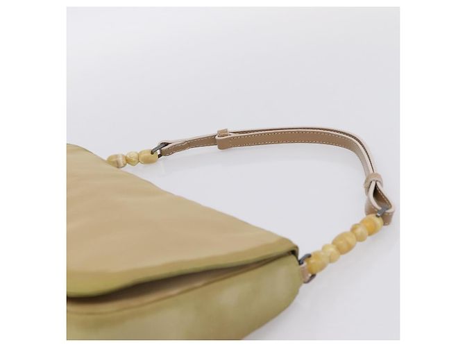 Bolso de mano Christian Dior Maris Pearl Nylon Beige Silver Auth 201541 Plata - vista 8
