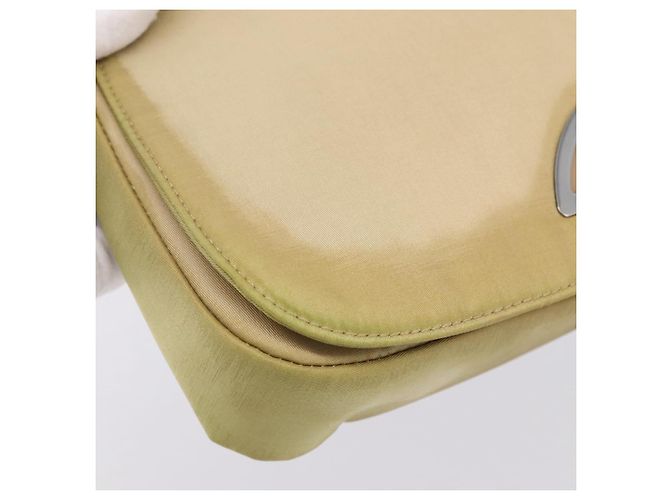 Bolso de mano Christian Dior Maris Pearl Nylon Beige Silver Auth 201541 Plata - vista 9
