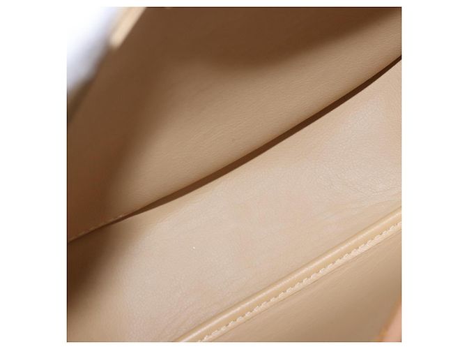 Borsa a tracolla Christian Dior in pelle beige e oro Auth 205085 D'oro - vista 12