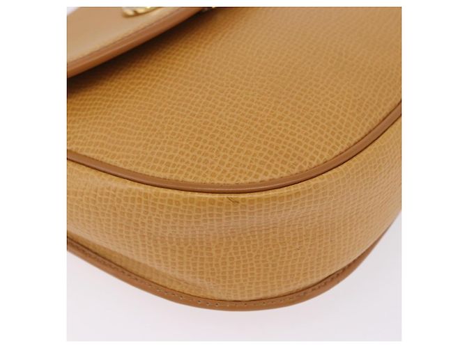 Borsa a tracolla Christian Dior in pelle beige e oro Auth 205085 D'oro - vista 16