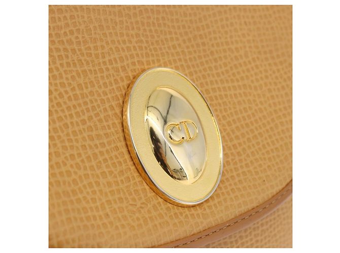 Borsa a tracolla Christian Dior in pelle beige e oro Auth 205085 D'oro - vista 20
