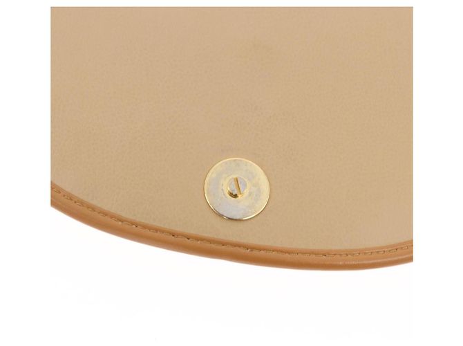 Borsa a tracolla Christian Dior in pelle beige e oro Auth 205085 D'oro - vista 22