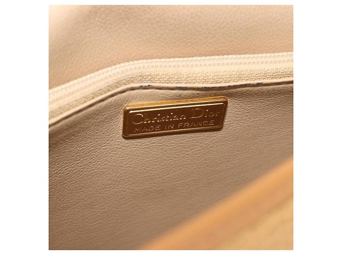Borsa a tracolla Christian Dior in pelle beige e oro Auth 205085 D'oro - vista 24