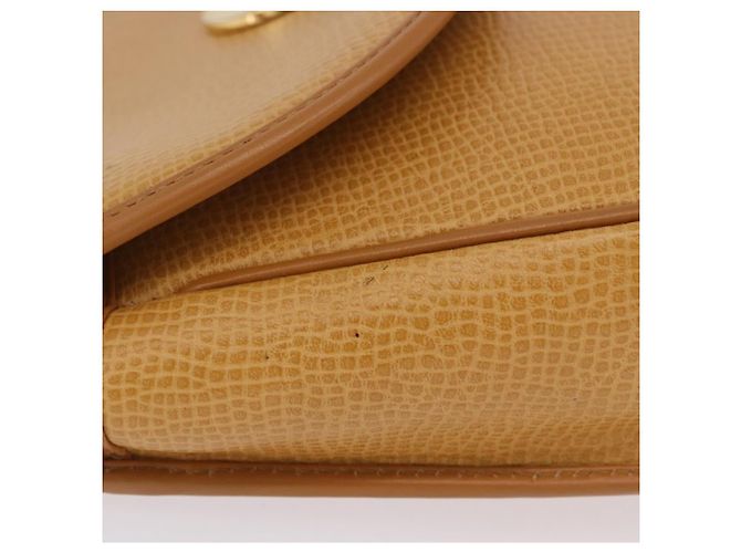 Borsa a tracolla Christian Dior in pelle beige e oro Auth 205085 D'oro - vista 5