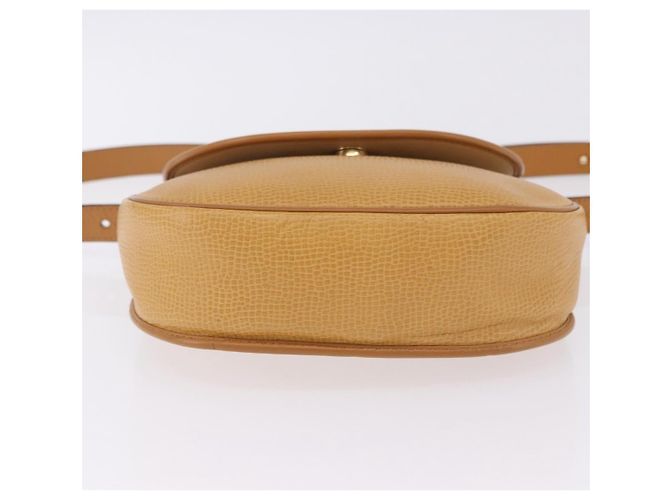Borsa a tracolla Christian Dior in pelle beige e oro Auth 205085 D'oro - vista 6