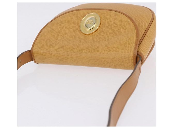 Borsa a tracolla Christian Dior in pelle beige e oro Auth 205085 D'oro - vista 7
