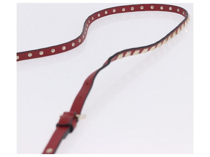 Borsa a tracolla VALENTINO Rock Studs in pelle rossa e oro Auth 205816 Rosso - vista 14