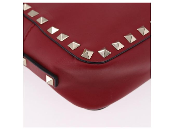 Borsa a tracolla VALENTINO Rock Studs in pelle rossa e oro Auth 205816 Rosso - vista 19