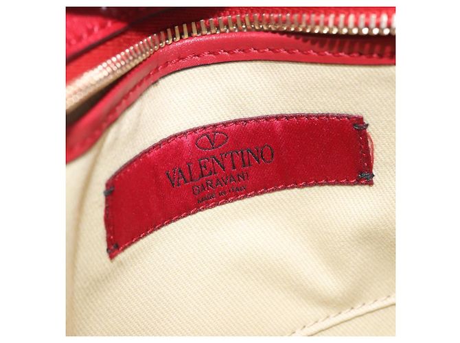 Borsa a tracolla VALENTINO Rock Studs in pelle rossa e oro Auth 205816 Rosso - vista 23