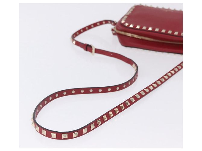 Borsa a tracolla VALENTINO Rock Studs in pelle rossa e oro Auth 205816 Rosso - vista 7