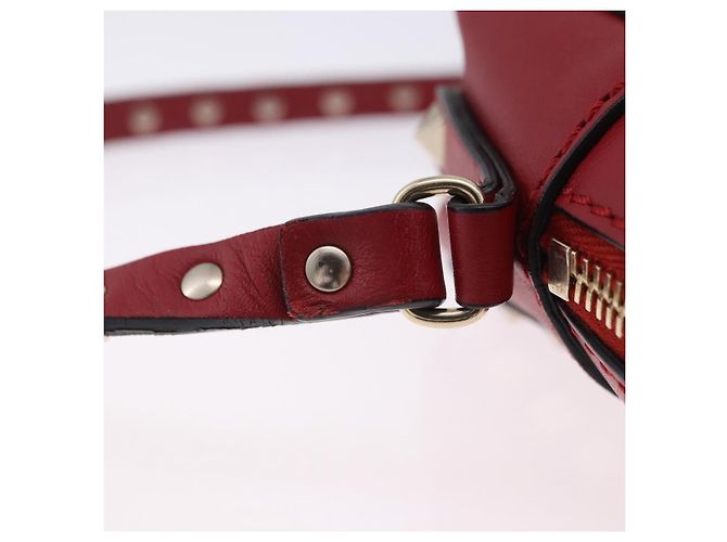 Borsa a tracolla VALENTINO Rock Studs in pelle rossa e oro Auth 205816 Rosso - vista 8