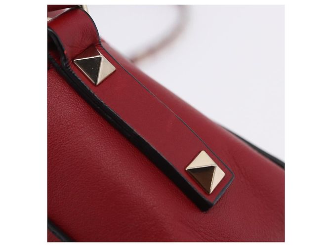 Borsa a tracolla VALENTINO Rock Studs in pelle rossa e oro Auth 205816 Rosso - vista 9