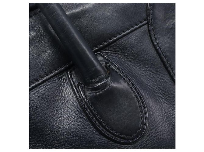 Céline Borsa a mano CELINE Luggage Mini Shopper in pelle Navy Gold Auth am12658A D'oro Blu navy - vista 10